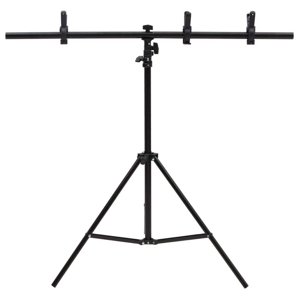 Vidaxl VidaXL Achtergrondstandaard T-vormig 91x60x(70-200) Cm Zwart