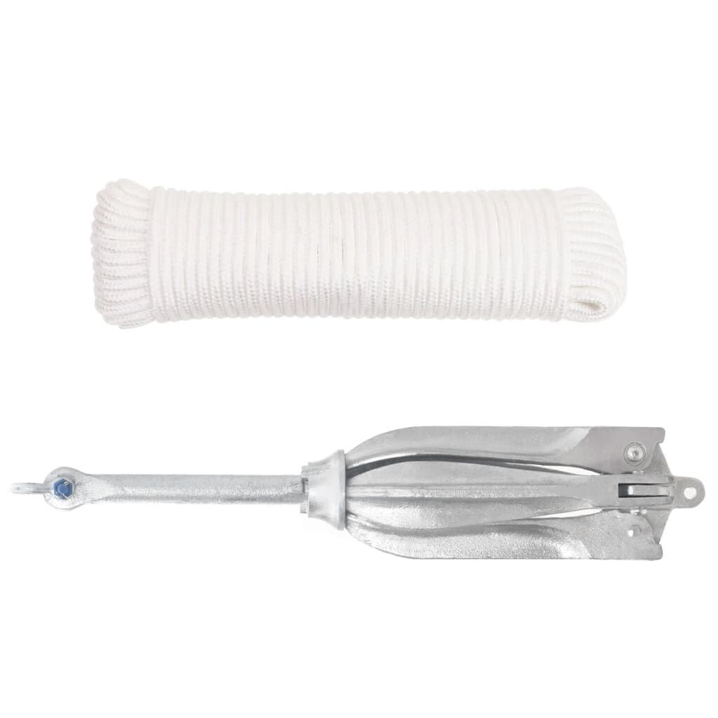 Vidaxl VidaXL Anker Met Touw Inklapbaar 10 Kg Thermisch Verzinkt Gietijzer