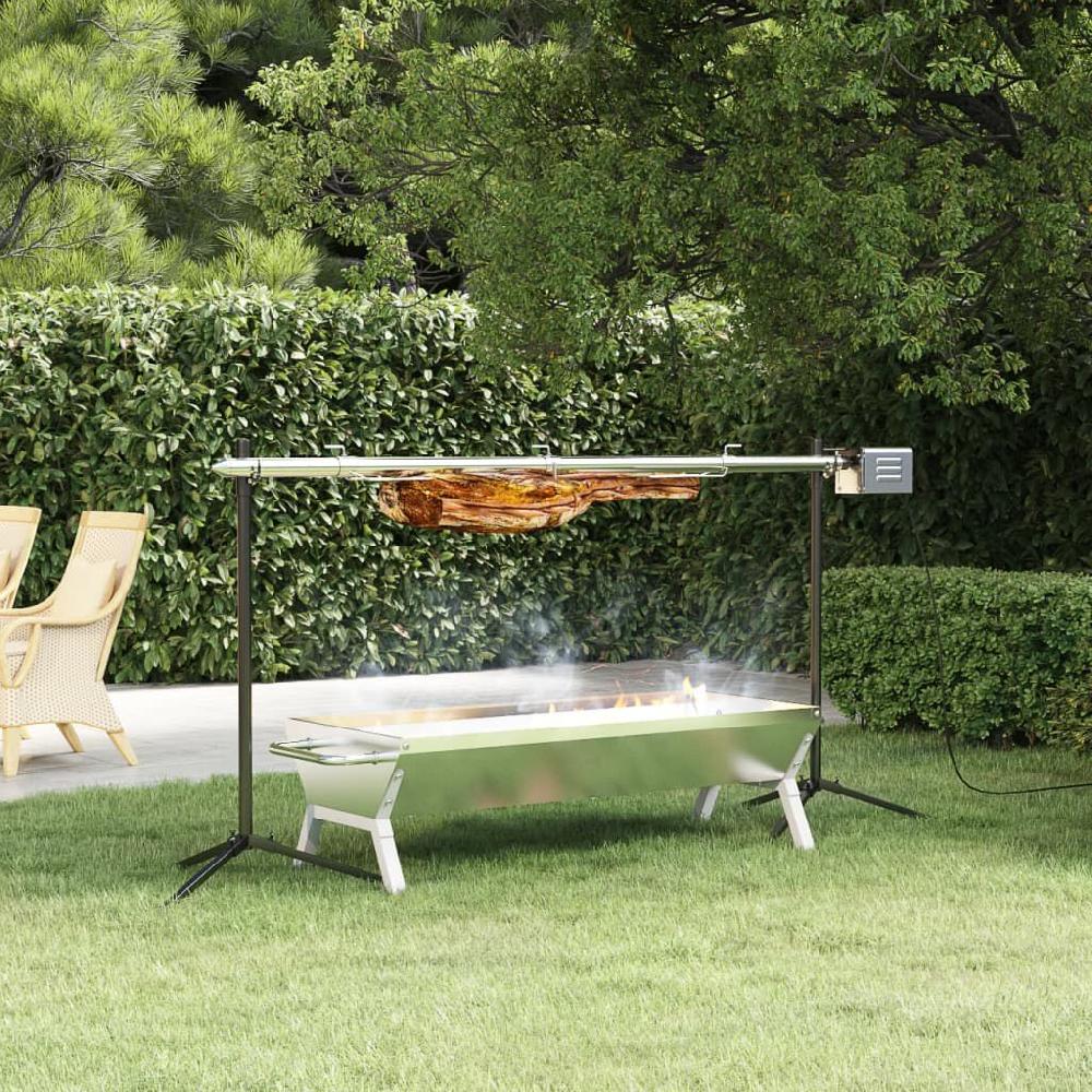 Vidaxl VidaXL Automatische Barbecue Met Motor 150x46 5x82 5 Cm Roestvrijstaal