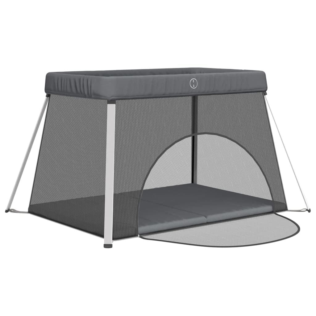 Vidaxl VidaXL Babybox Met Matras Linnen Donkergrijs