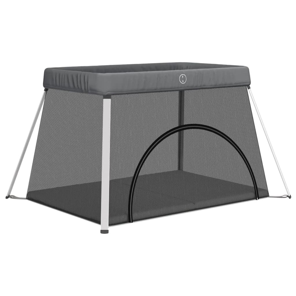 vidaxl vidaXL Babybox met matras linnen donkergrijs