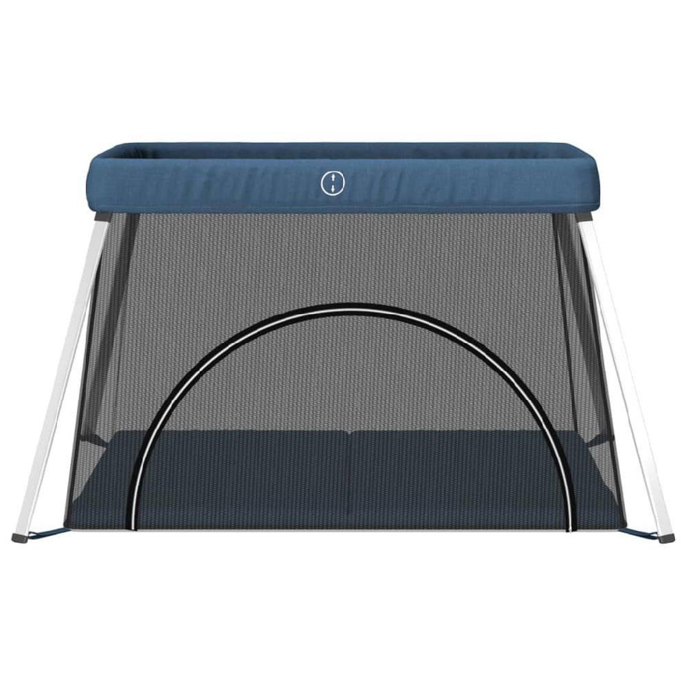 Vidaxl VidaXL Babybox Met Matras Linnen Marineblauw