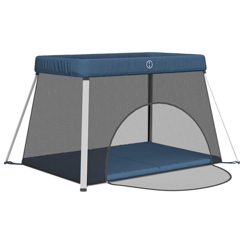 Vidaxl VidaXL Babybox Met Matras Linnen Marineblauw