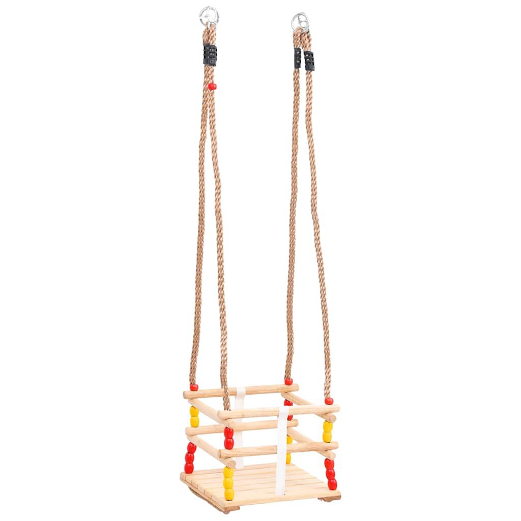 Vidaxl VidaXL Babyschommel Met Veiligheidsgordel Massief Grenenhout