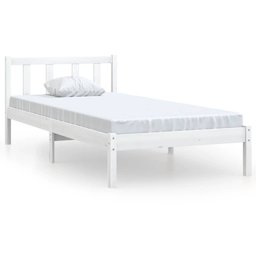vidaxl vidaXL Bedframe massief grenenhout wit 75x190 cm