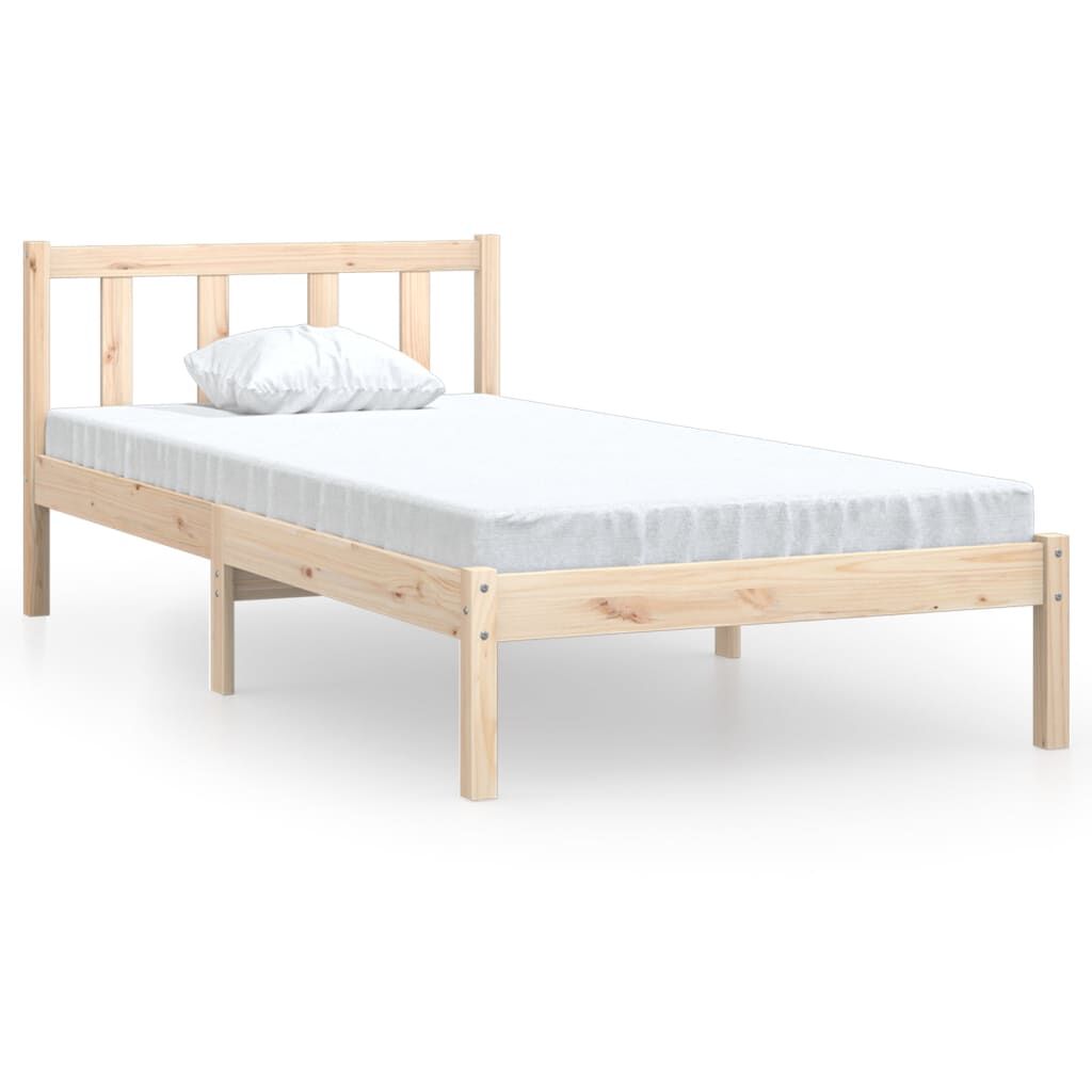 vidaxl vidaXL Bedframe massief grenenhout zwart 75x190 cm