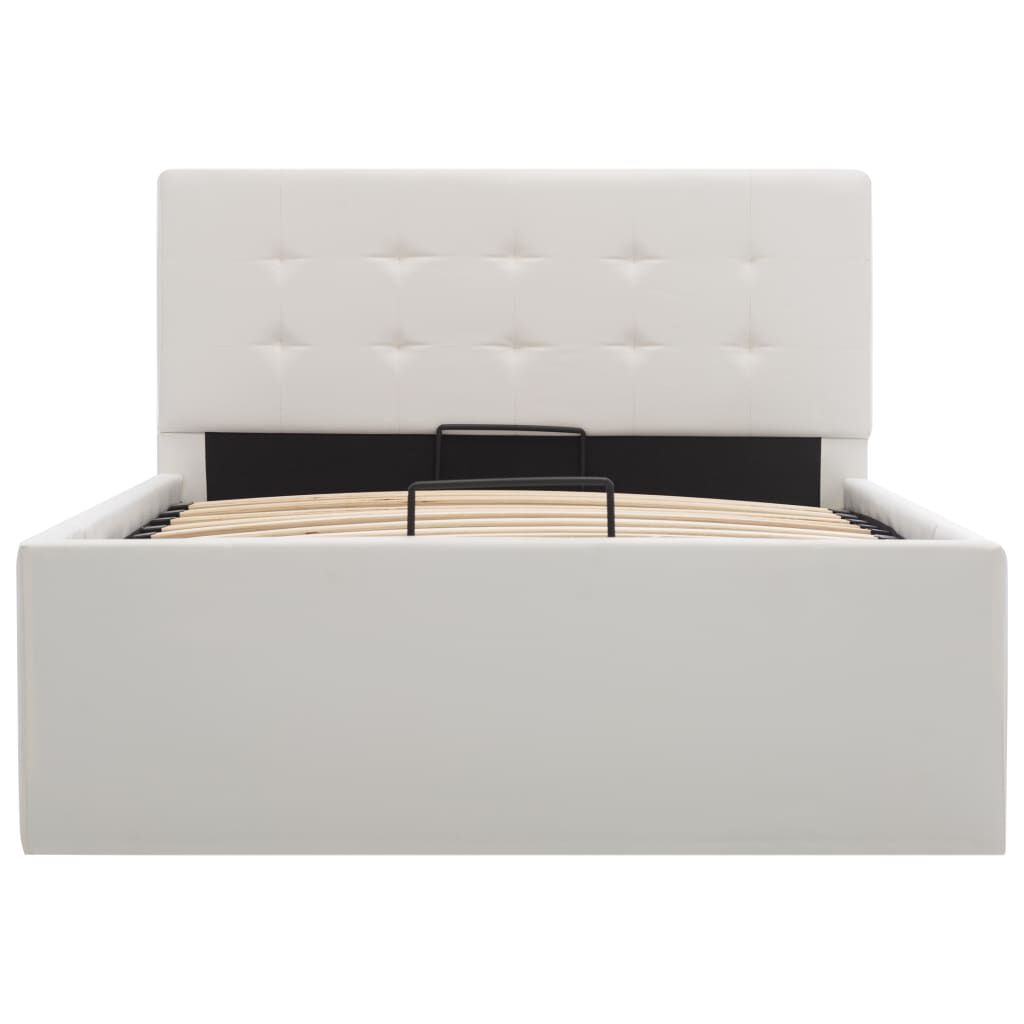 Vidaxl VidaXL Bedframe Met Opbergruimte Hydraulisch Kunstleer Wit 90x200 Cm