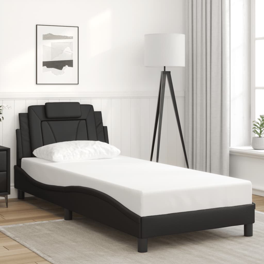 Vidaxl VidaXL Bedframe "Viana" Met LED Zonder Matras Kunstleer Zwart 80x200 Cm