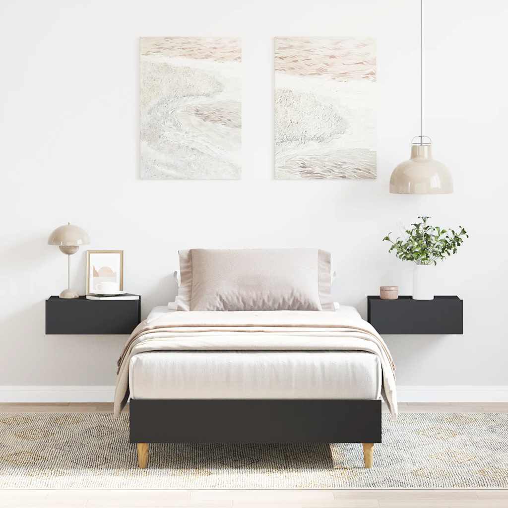 Vidaxl VidaXL Bedframe Zonder Matras 75x190 Cm Spaanplaat Zwart