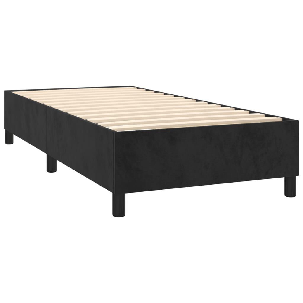 Vidaxl VidaXL Boxspring Met Matras Fluweel Zwart 80x200 Cm
