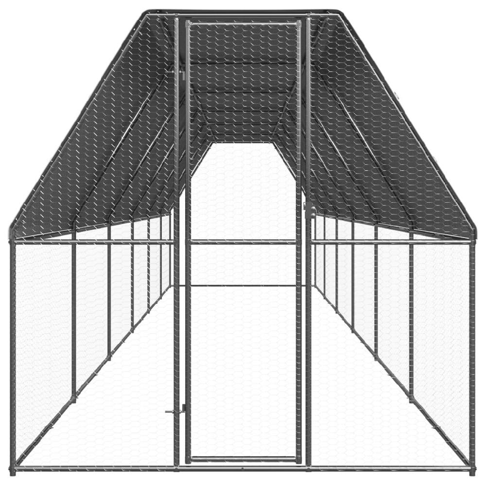 Vidaxl VidaXL Buitenhok Voor Kippen 2x12x2 M Gegalvaniseerd Staal