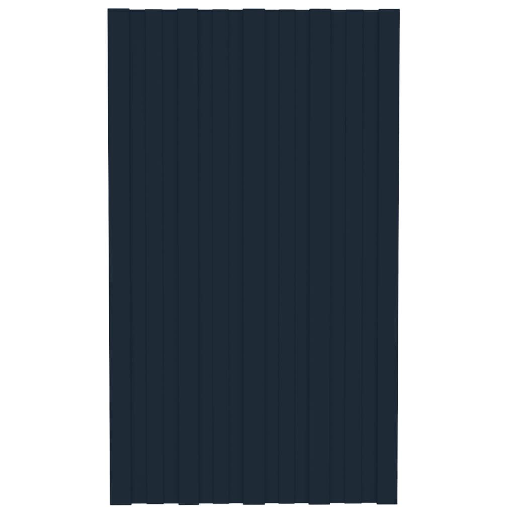 Vidaxl VidaXL Dakpanelen 12 St 80x45 Cm Gegalvaniseerd Staal Antracietkleurig