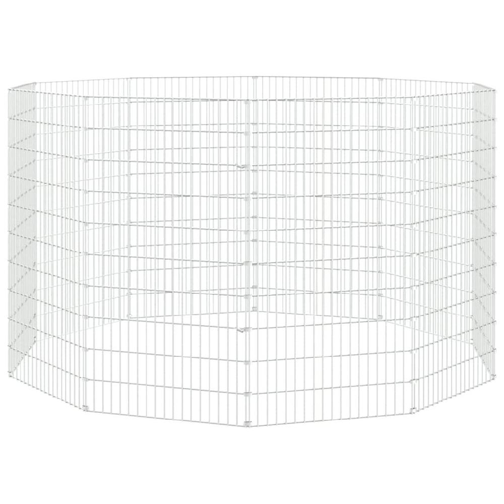 vidaxl vidaXL Dierenverblijf 10 panelen 54x100 cm gegalvaniseerd ijzer