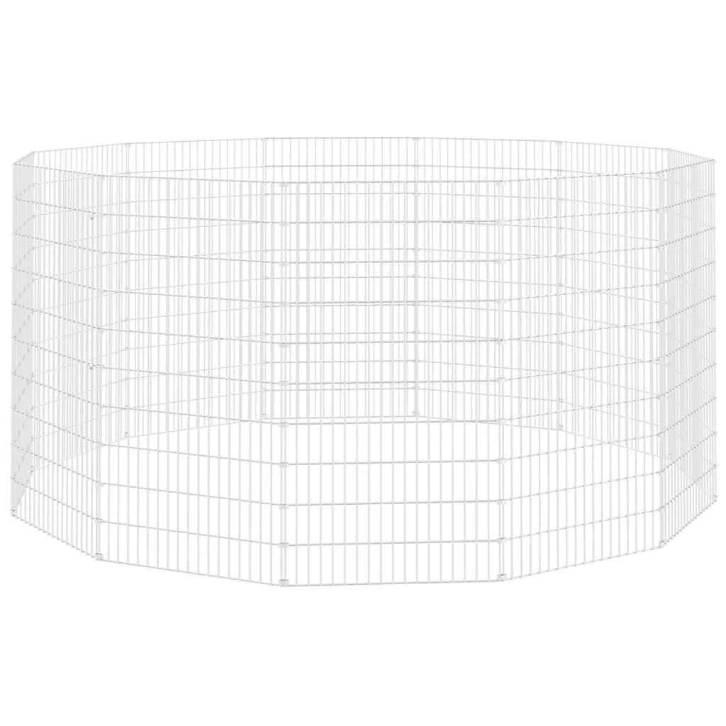 vidaxl vidaXL Dierenverblijf 12 panelen 54x100 cm gegalvaniseerd ijzer