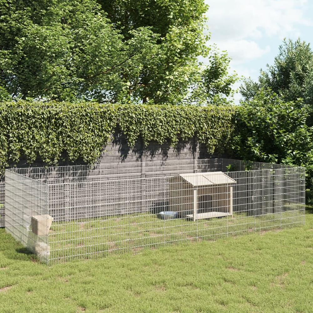 Vidaxl VidaXL Dierenverblijf 24 Panelen 54x100 Cm Gegalvaniseerd Ijzer