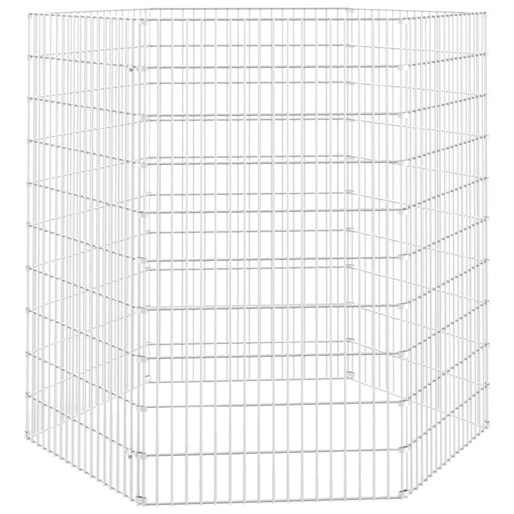 vidaxl vidaXL Dierenverblijf 6 panelen 54x100 cm gegalvaniseerd ijzer