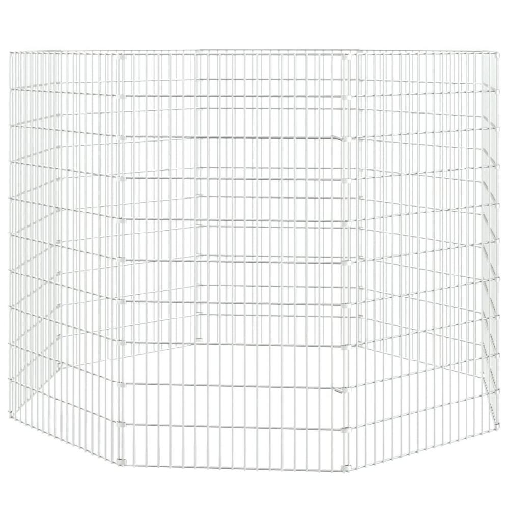 vidaxl vidaXL Dierenverblijf 8 panelen 54x100 cm gegalvaniseerd ijzer