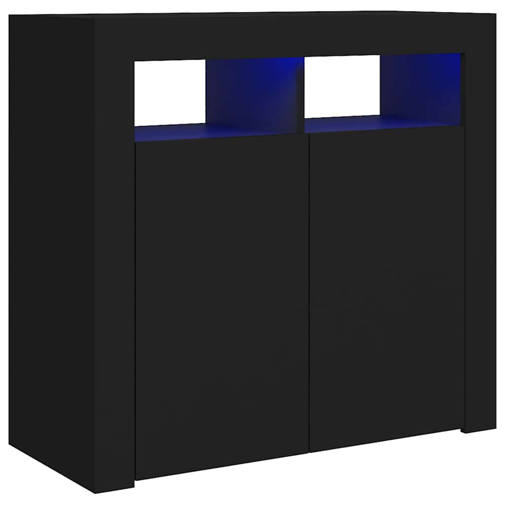 vidaxl vidaXL Dressoir met LED-verlichting 80x35x75 cm zwart
