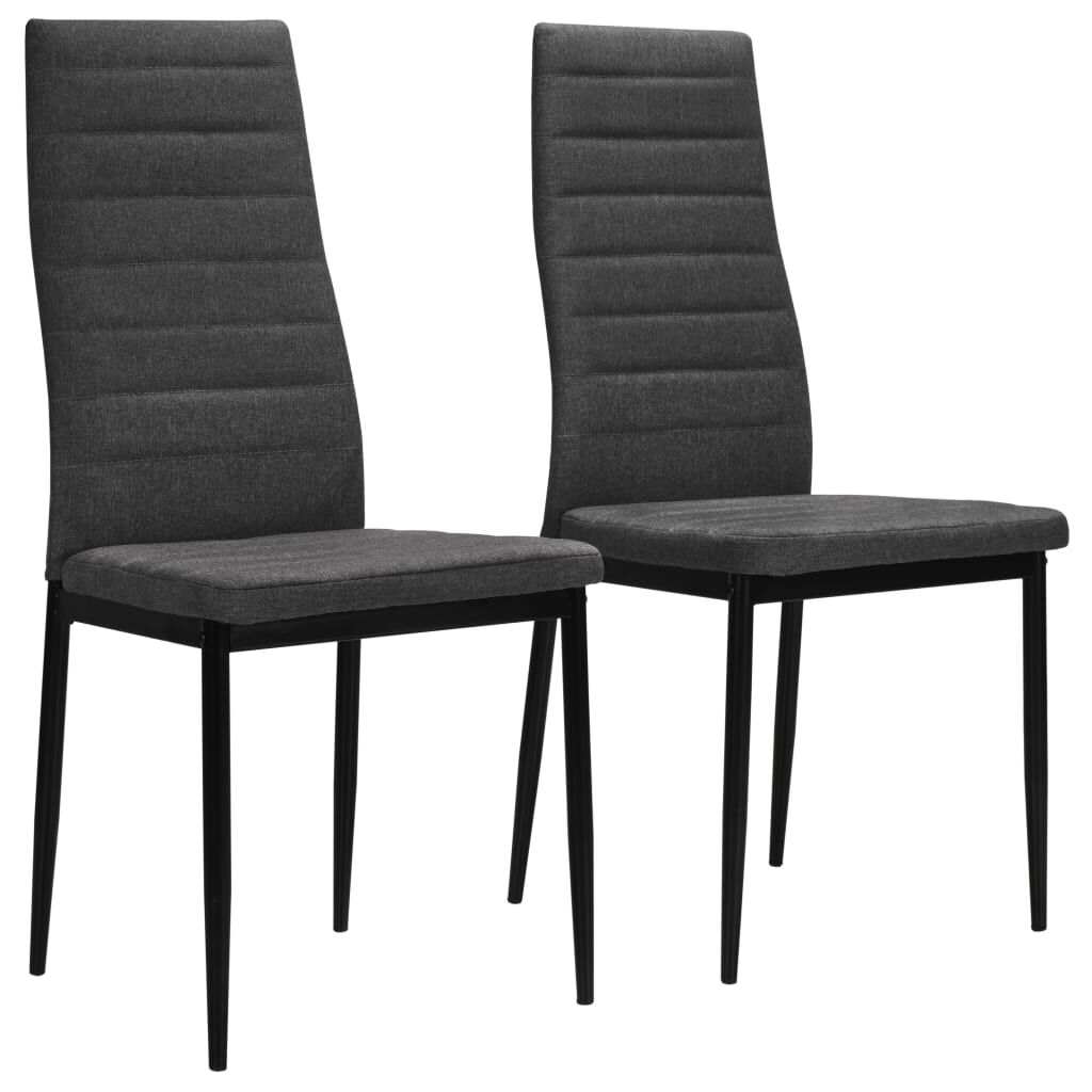 vidaxl vidaXL Eetkamerstoelen 2 st stof donkergrijs