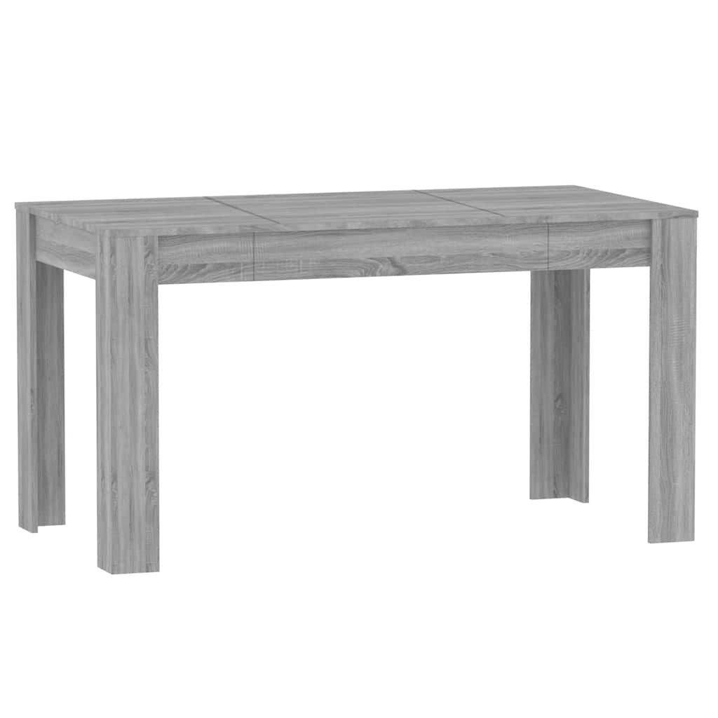 vidaxl vidaXL Eettafel 140x74 5x76 cm bewerkt hout grijs sonoma eikenkleurig