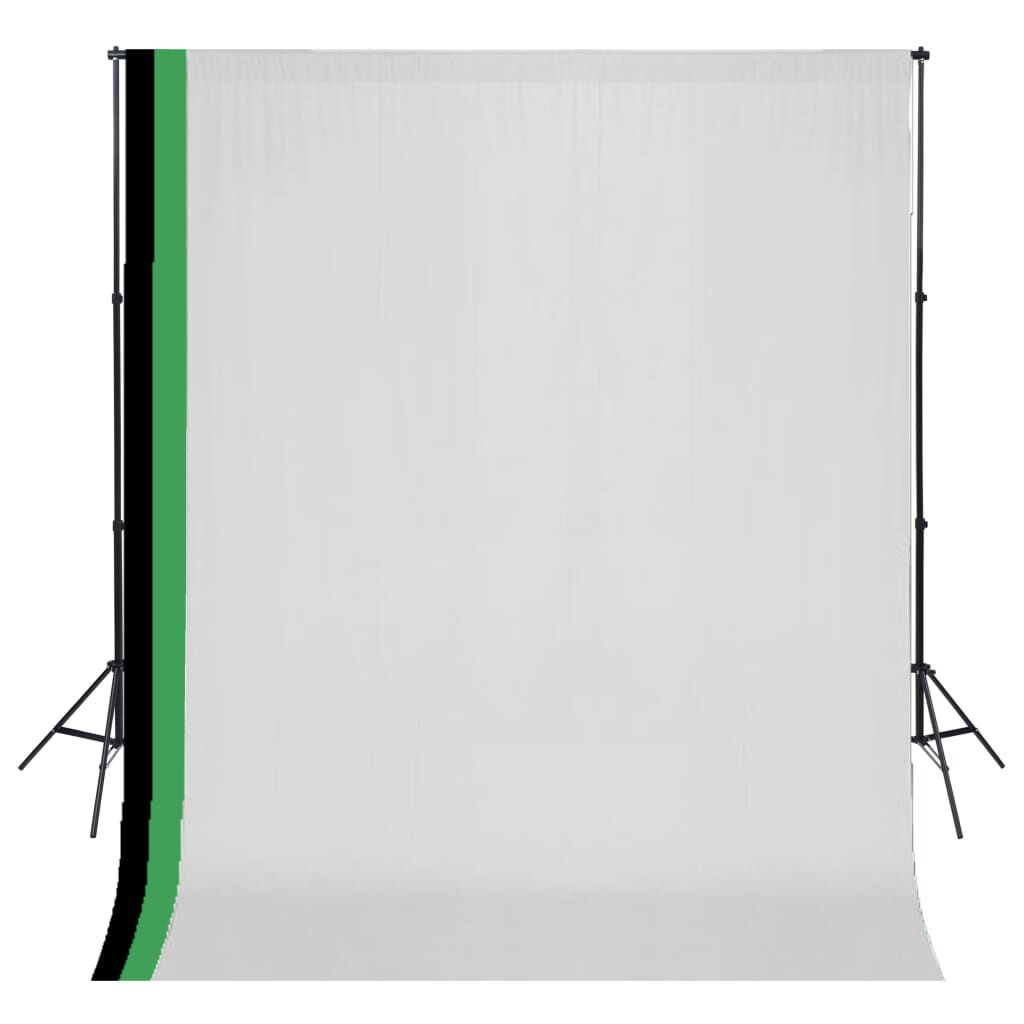 vidaxl vidaXL Fotostudioset met 3 katoenen achtergronden en frame 3x3 m