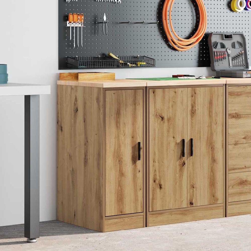 Vidaxl VidaXL Garagekast 30x51x85 Cm Massief Grenenhout Artisan Eikenkleurig