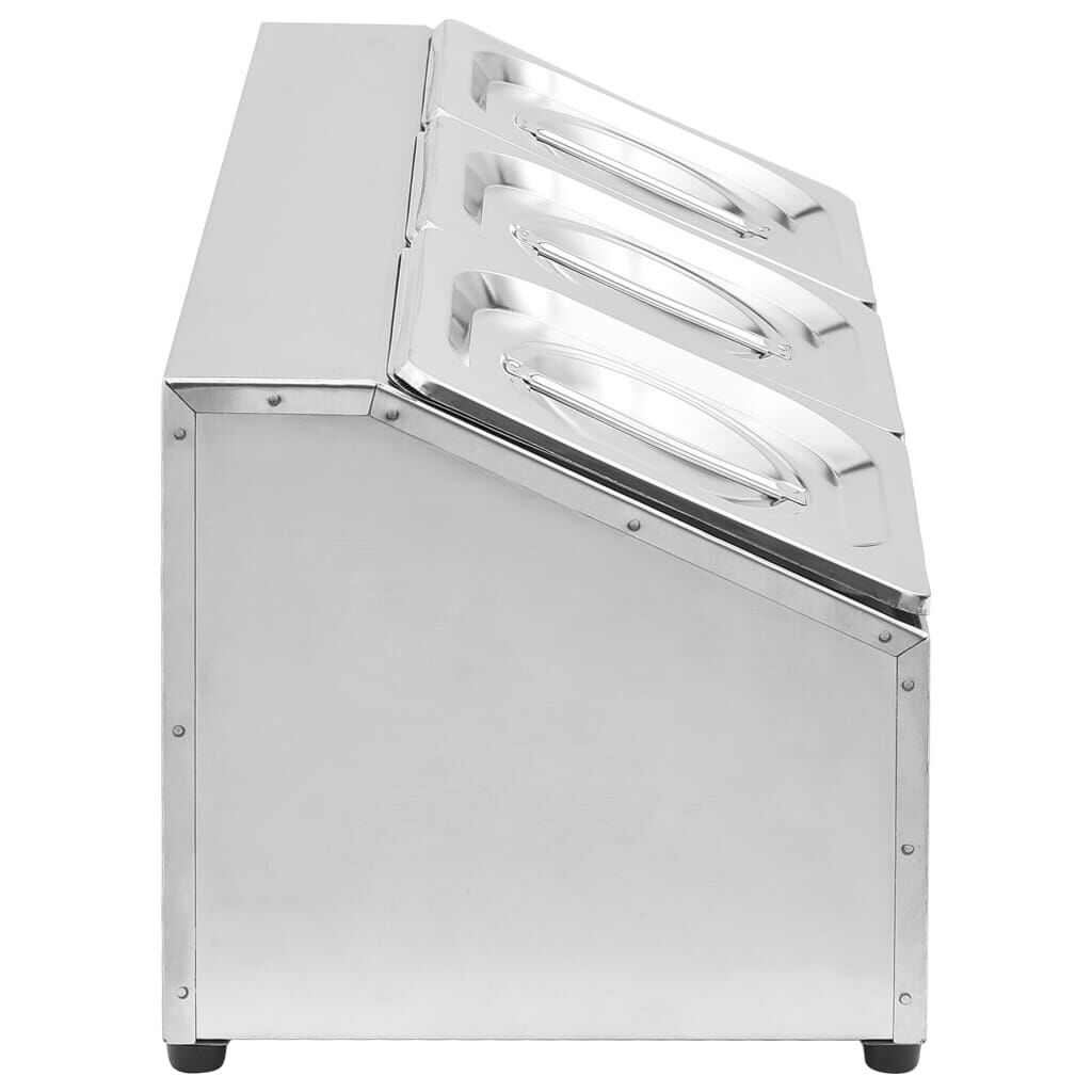 Vidaxl VidaXL Gastronormbakkenhouder Met 3 GN 1/6 Bakken Roestvrij Staal