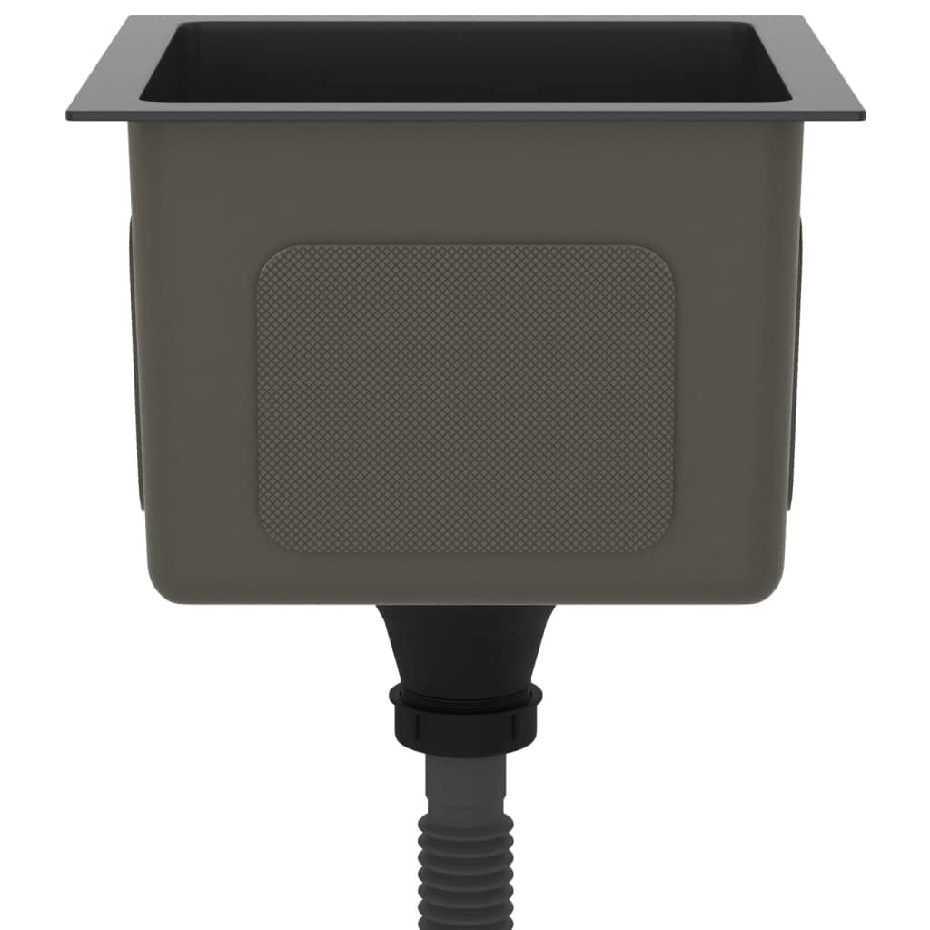 Vidaxl VidaXL Gootsteen Handgemaakt Roestvrij Staal Zwart