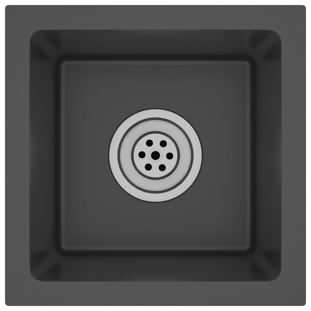 vidaxl vidaXL Gootsteen handgemaakt roestvrij staal zwart