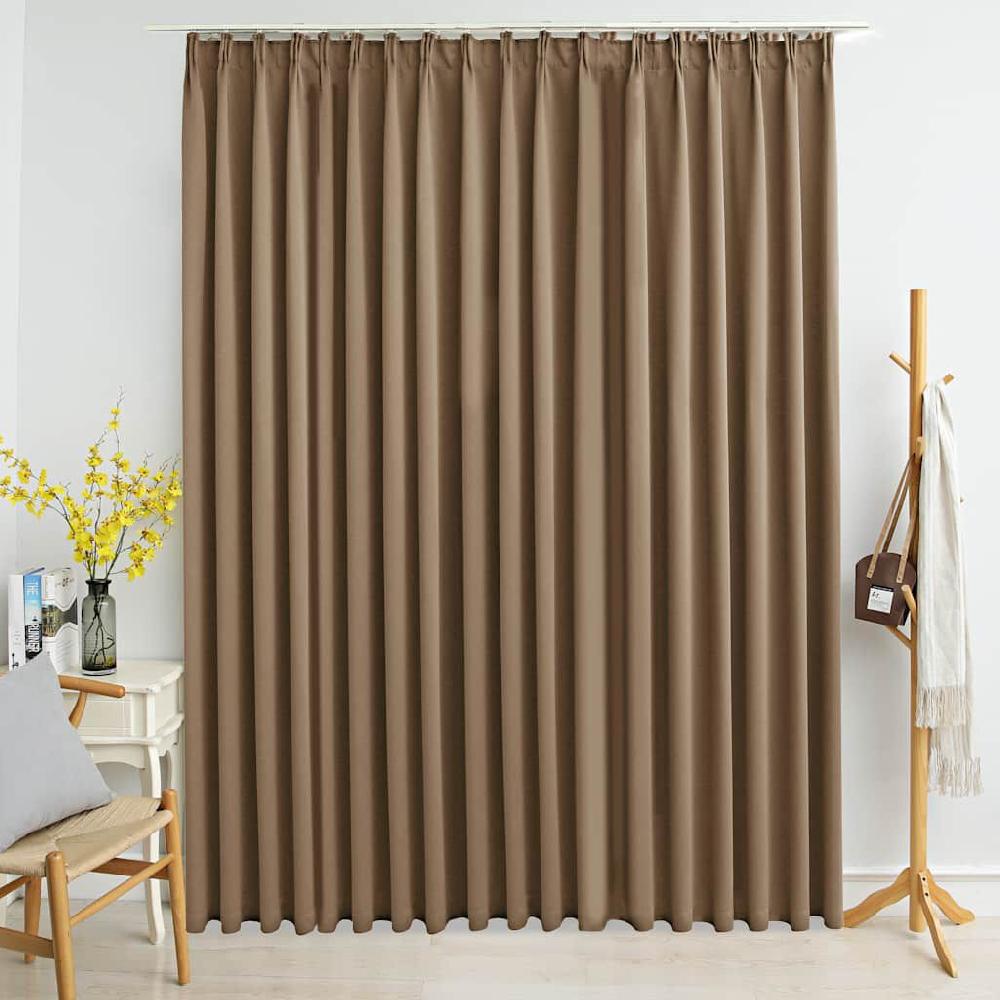 Vidaxl VidaXL Gordijn Verduisterend Met Haken 290x245 Cm Taupe