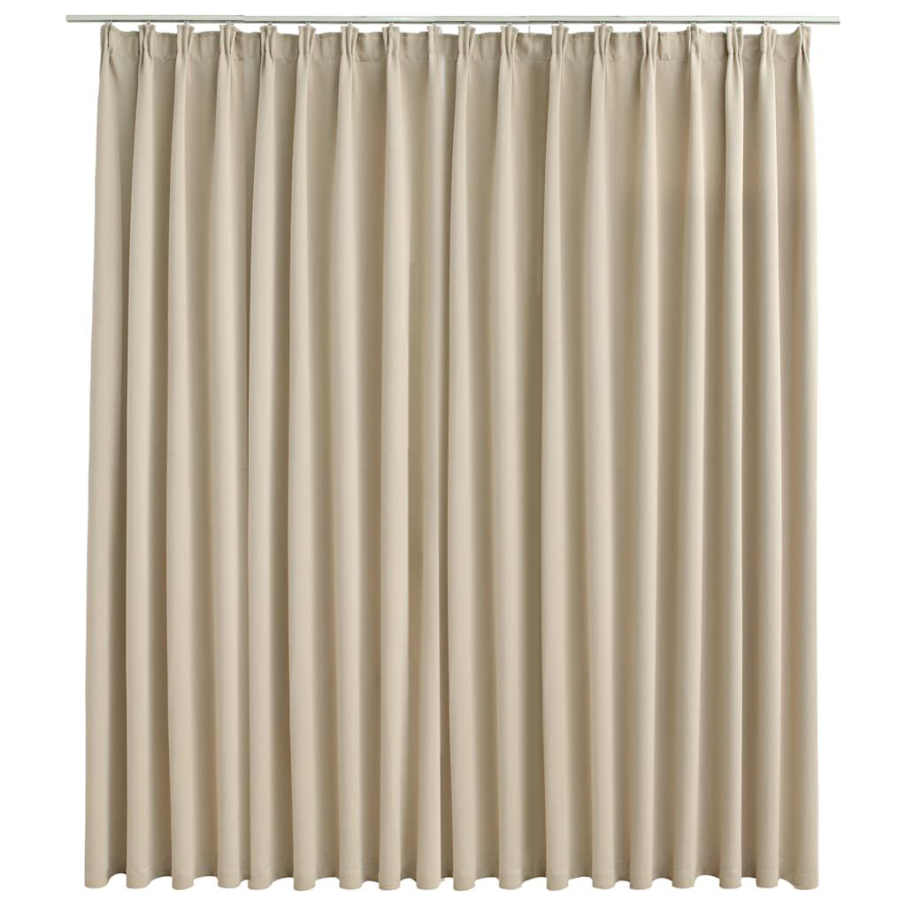 vidaxl vidaXL Gordijn verduisterend met haken 290x245 cm beige