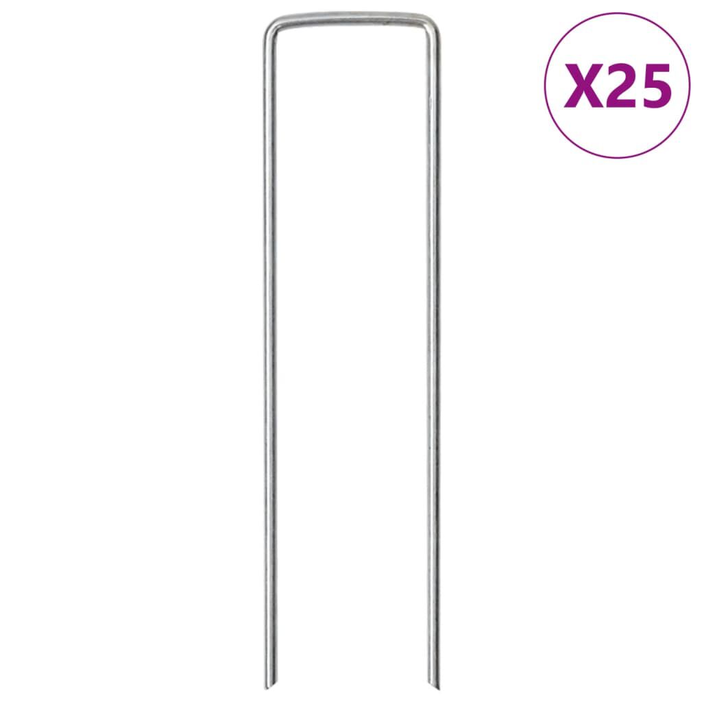 vidaxl vidaXL Grondharingen 25 st U-vormig 15x3 5 cm gegalvaniseerd staal