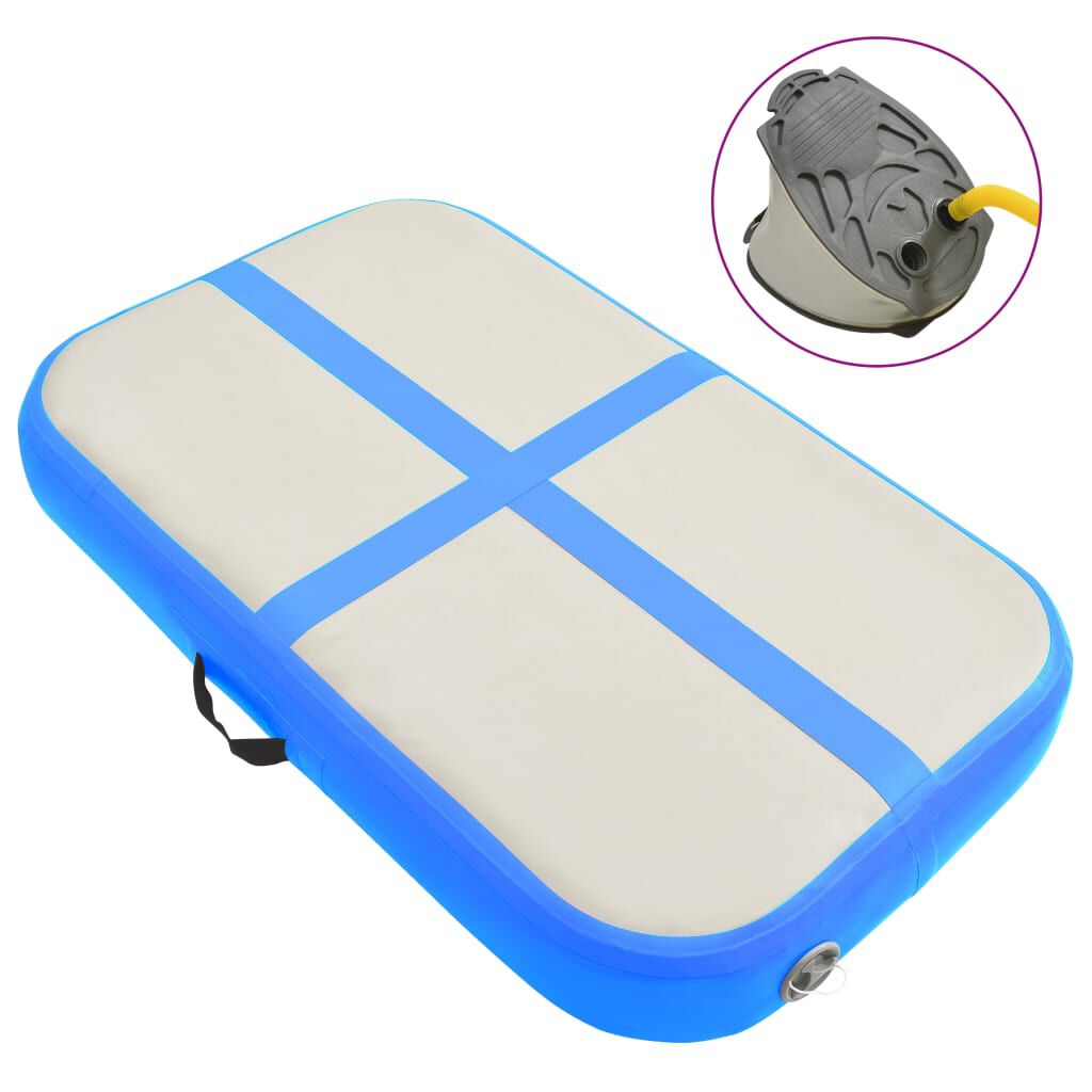 vidaxl vidaXL Gymnastiekmat met pomp opblaasbaar 60x100x10 cm PVC blauw