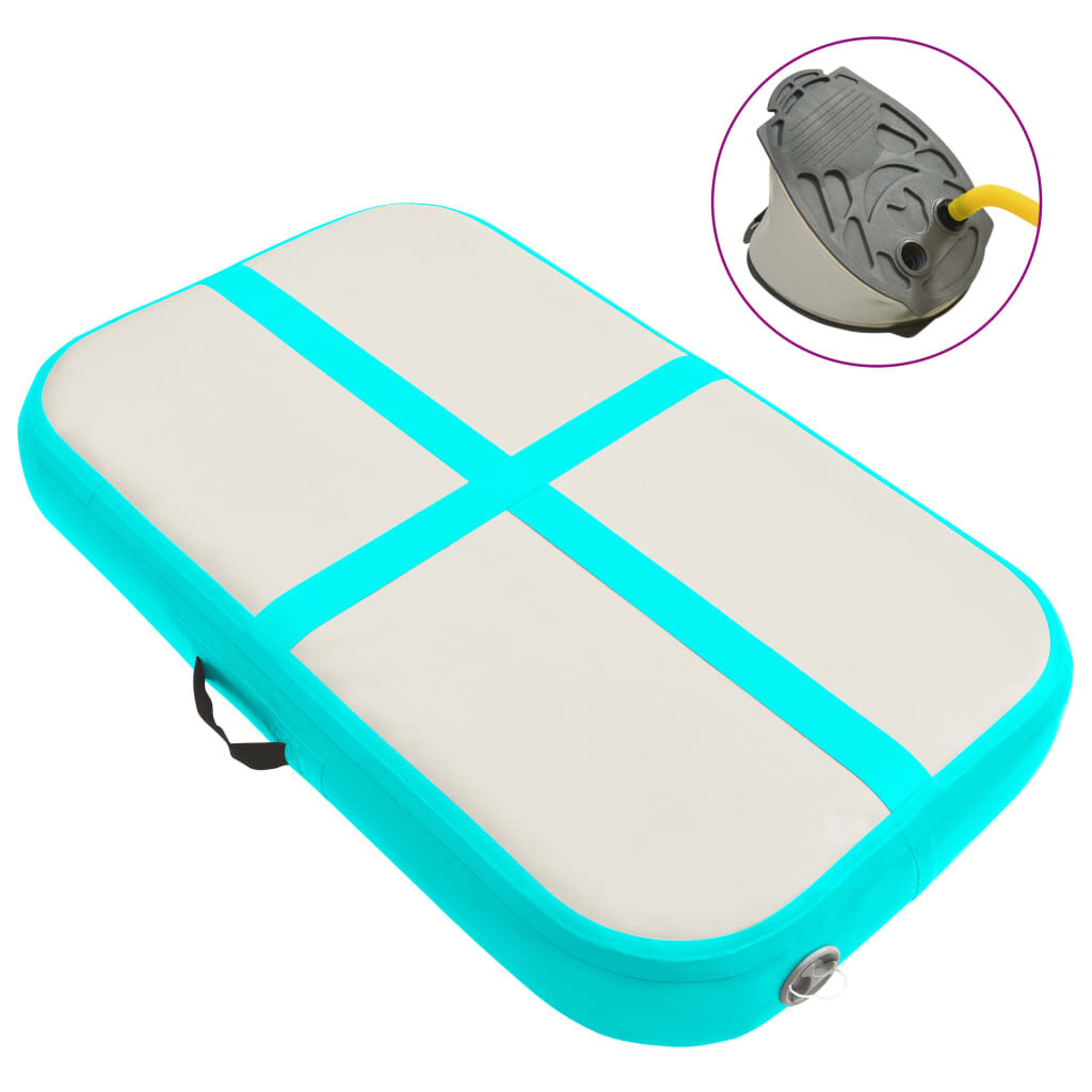 vidaxl vidaXL Gymnastiekmat met pomp opblaasbaar 60x100x10 cm PVC groen