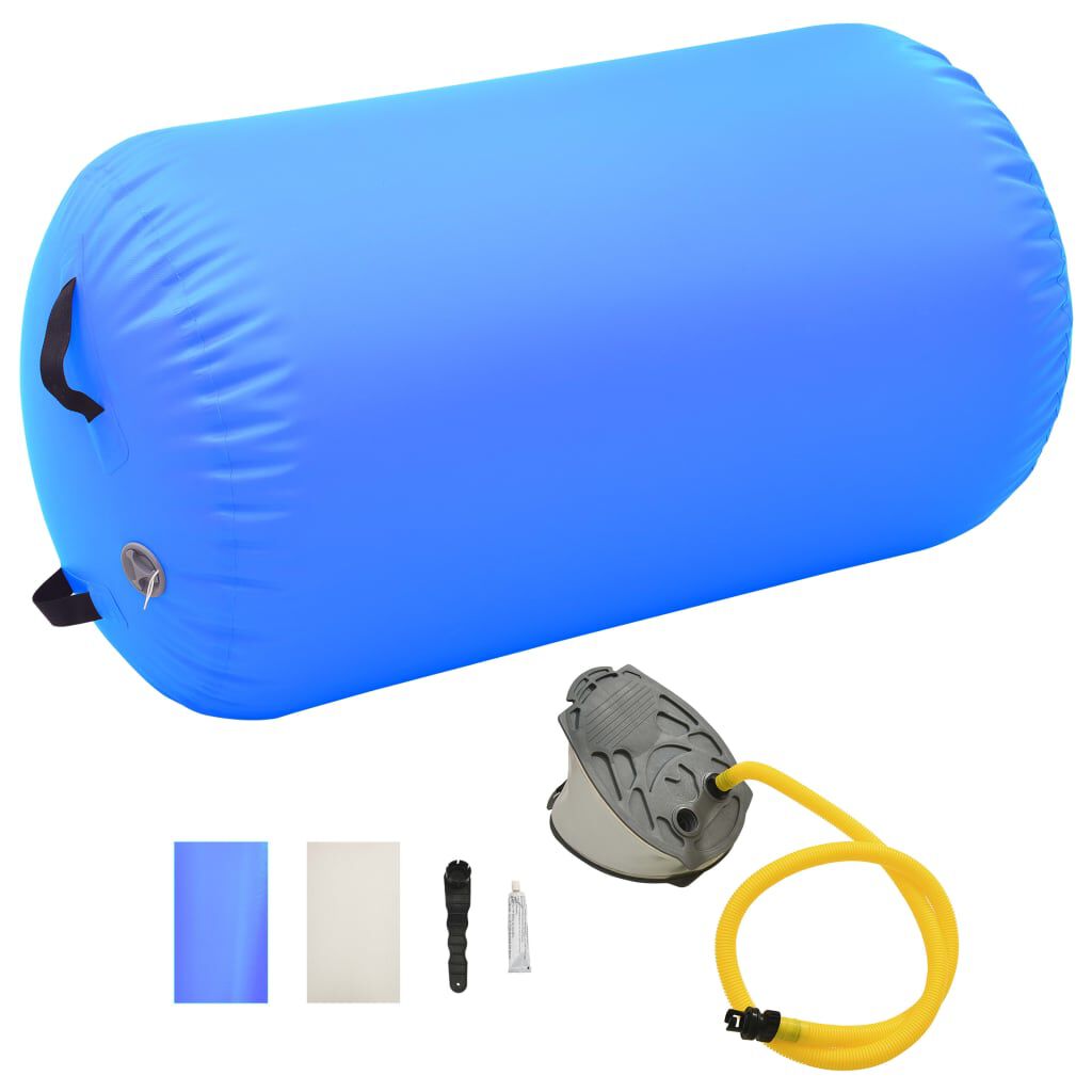 vidaxl vidaXL Gymnastiekrol met pomp opblaasbaar 100x60 cm PVC blauw