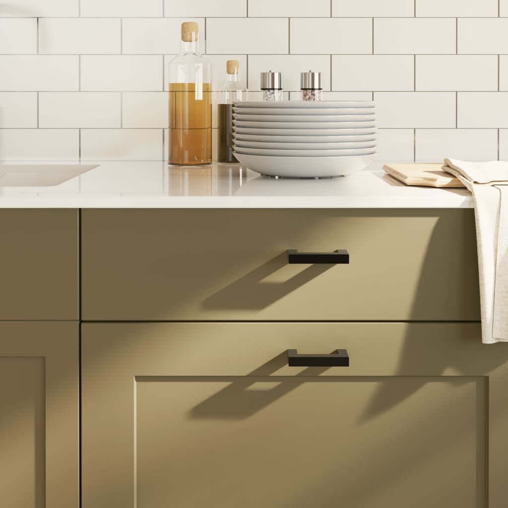 Vidaxl VidaXL Handvatten 10 St 64 Mm Roestvrij Staal Zwart