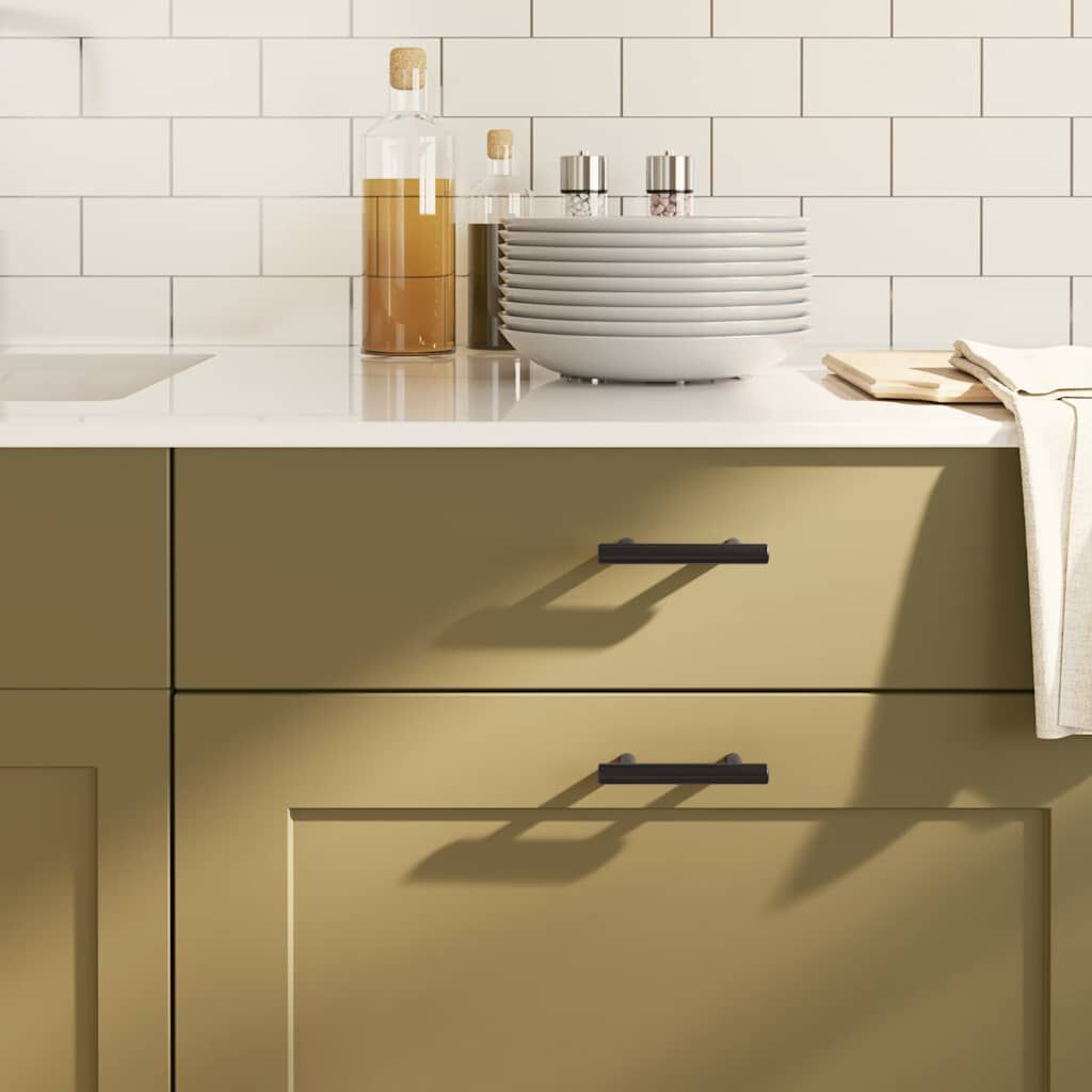 Vidaxl VidaXL Handvatten 10 St 64 Mm Roestvrij Staal Zwart