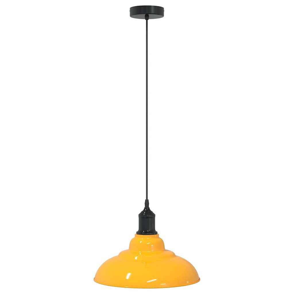 vidaxl vidaXL Hanglamp in hoogte verstelbaar E27 Ø31 cm metaal glanzend geel