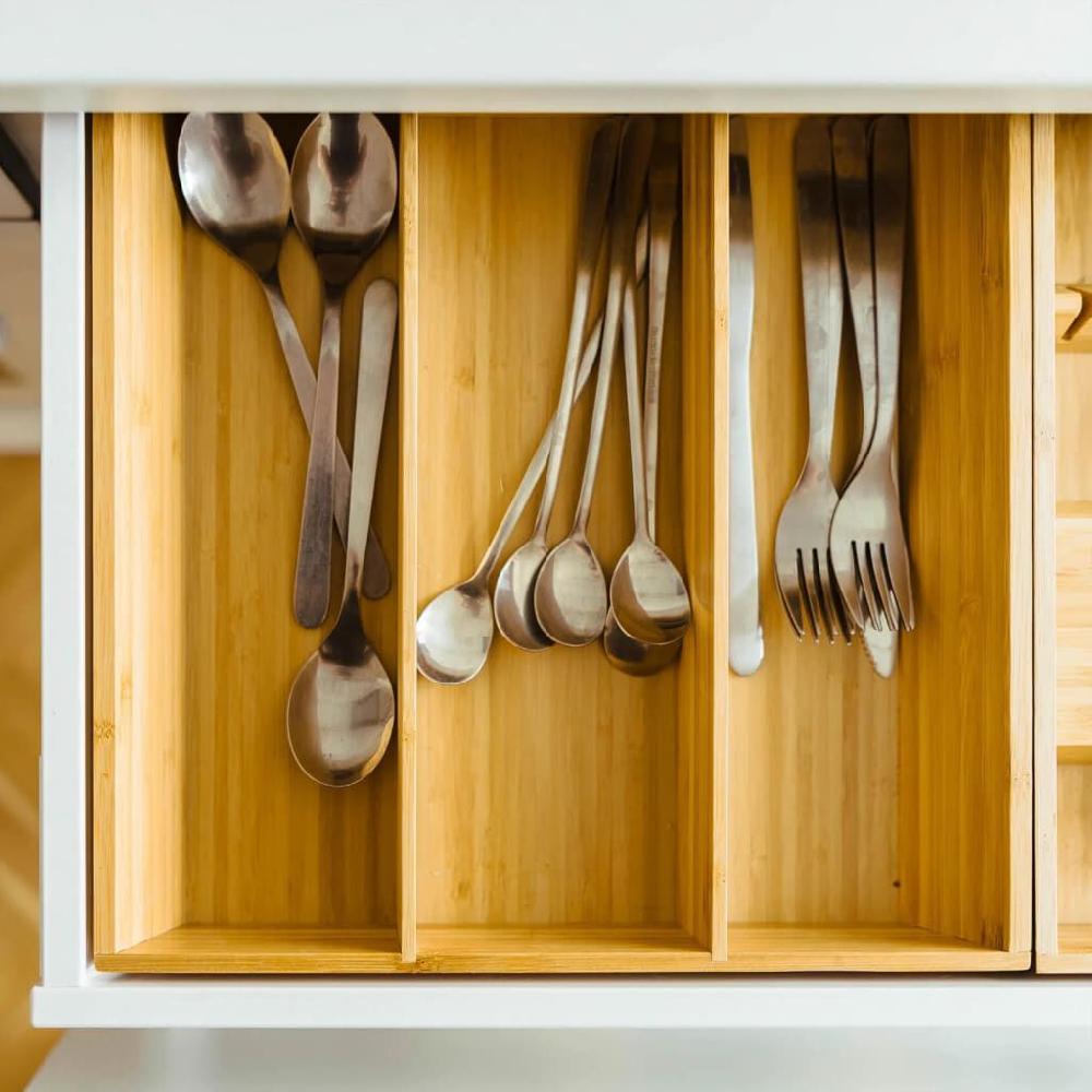 Vidaxl HI Bestekbak Uitschuifbaar Bamboe