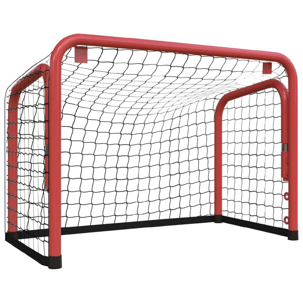vidaxl vidaXL Hockeydoel met net 68x32x47 cm staal en polyester rood en zwart