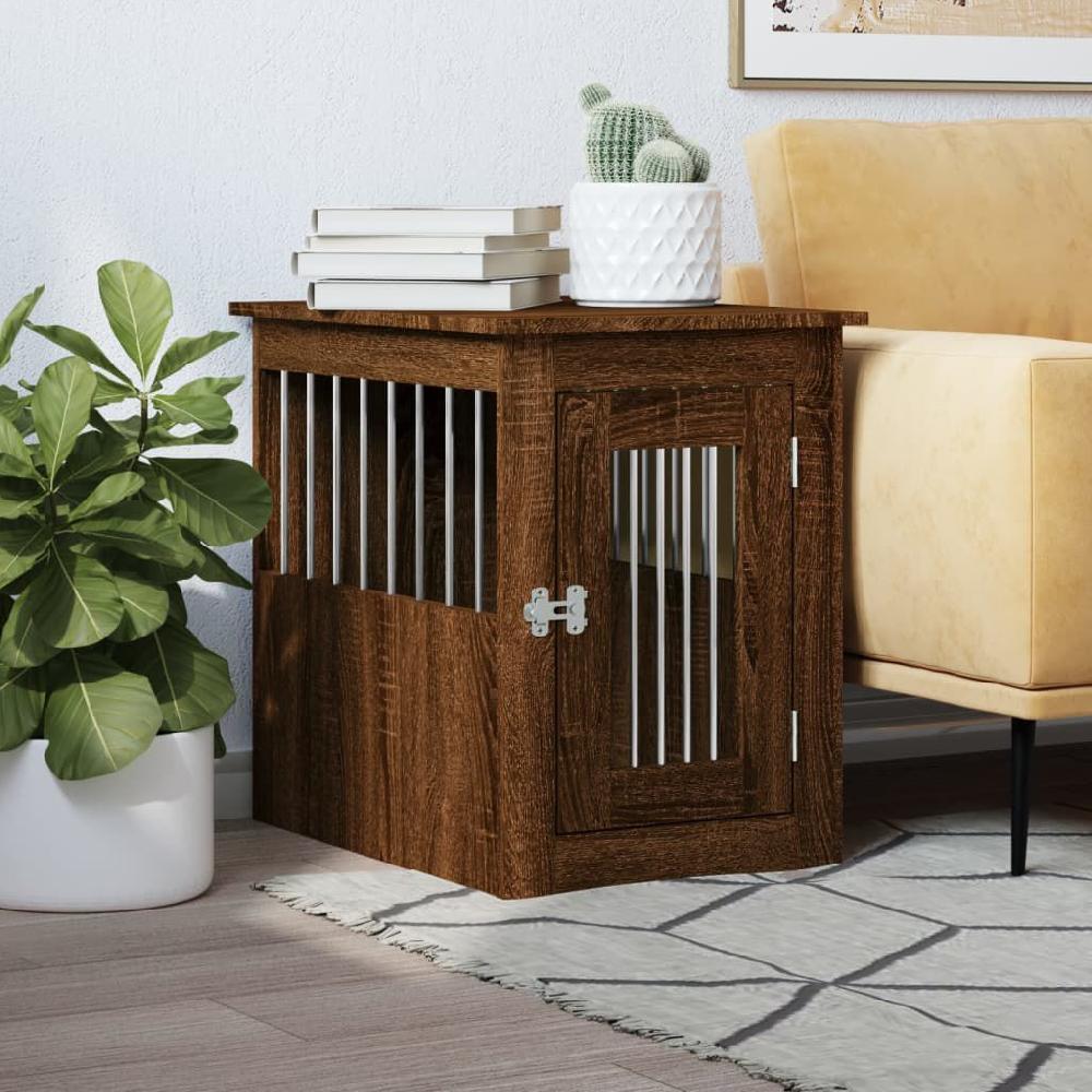 Vidaxl VidaXL Hondenbench 45x62x59 Cm Bewerkt Hout Bruin Eikenkleur