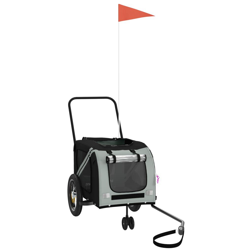 Vidaxl VidaXL Hondenfietstrailer Oxford Stof En Ijzer Grijs En Zwart