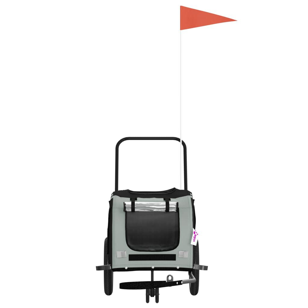 Vidaxl VidaXL Hondenfietstrailer Oxford Stof En Ijzer Grijs En Zwart