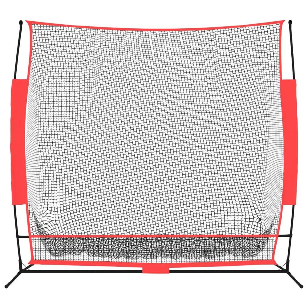 Vidaxl VidaXL Honkbalnet Draagbaar 215x107x216 Cm Polyester Zwart En Rood