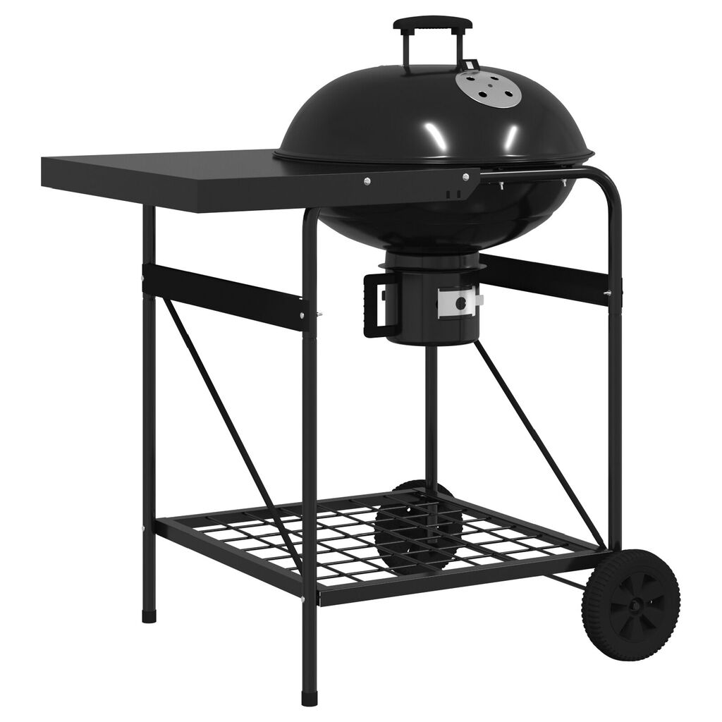 Vidaxl VidaXL Houtskool BBQ Trolley Met Deksel Zwart 96x72x113 Cm Metaal