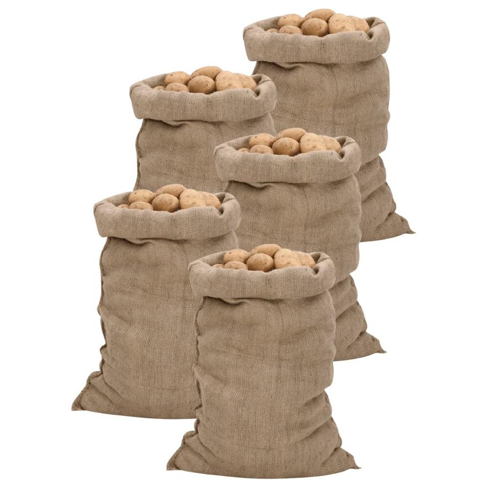 vidaxl vidaXL Jutezakken 5 stuks 340 g/m² 60x105 cm 100% jute