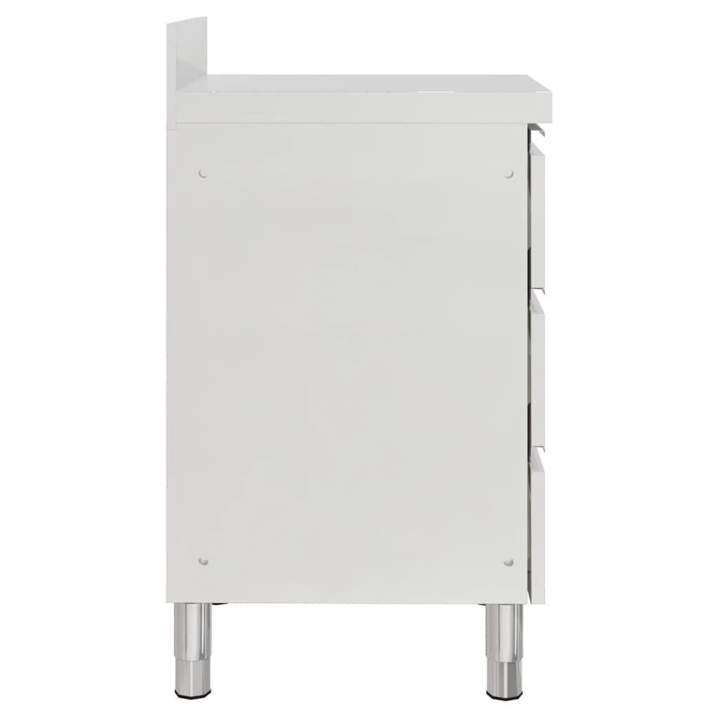 Vidaxl VidaXL Keukenkast Met 3 Lades Commercieel Roestvrij Staal