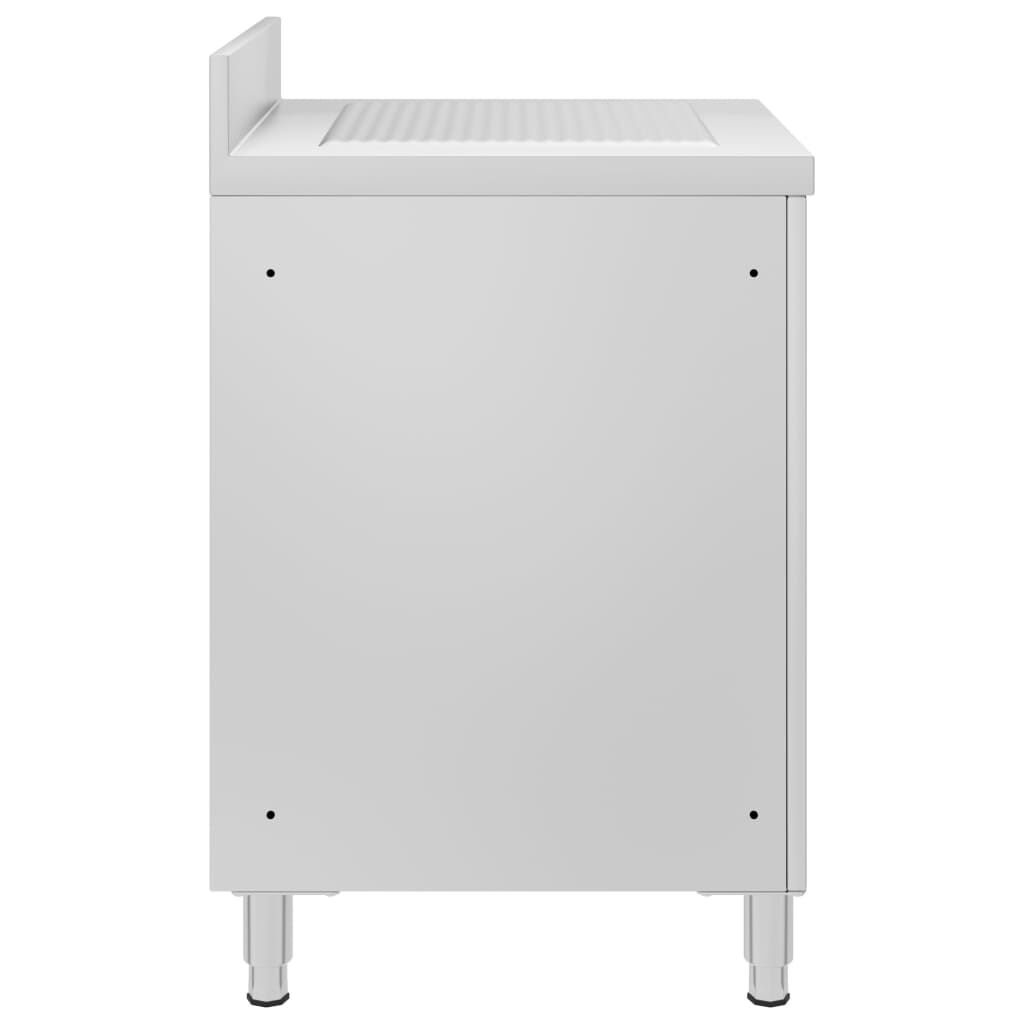 Vidaxl VidaXL Keukenkast Met Afdruipplaat Commercieel Roestvrij Staal