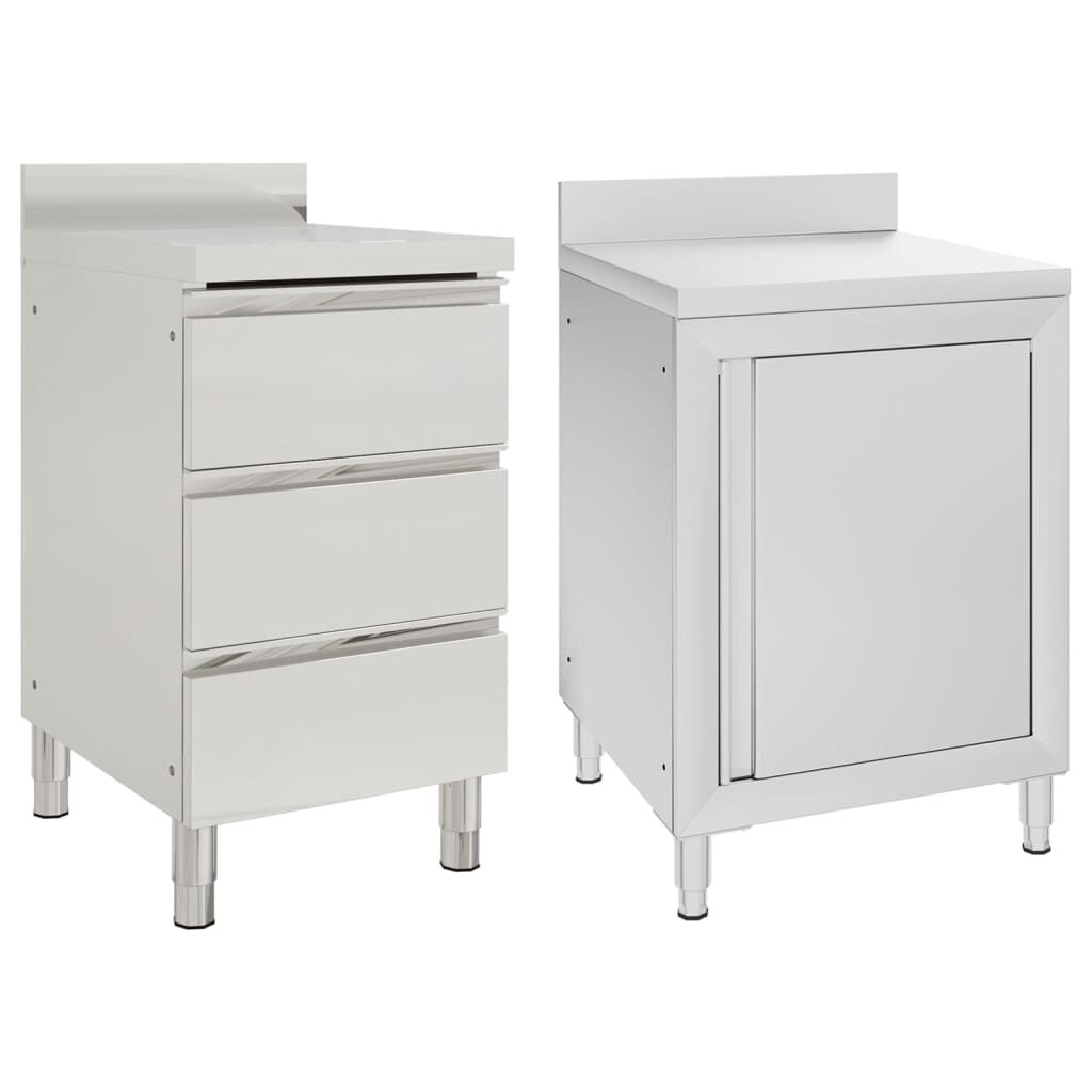 vidaxl vidaXL Keukenkasten commercieel 2 st roestvrij staal