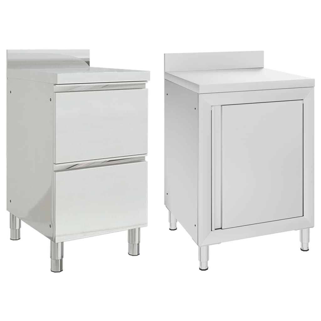 vidaxl vidaXL Keukenkasten commercieel 2 st roestvrij staal